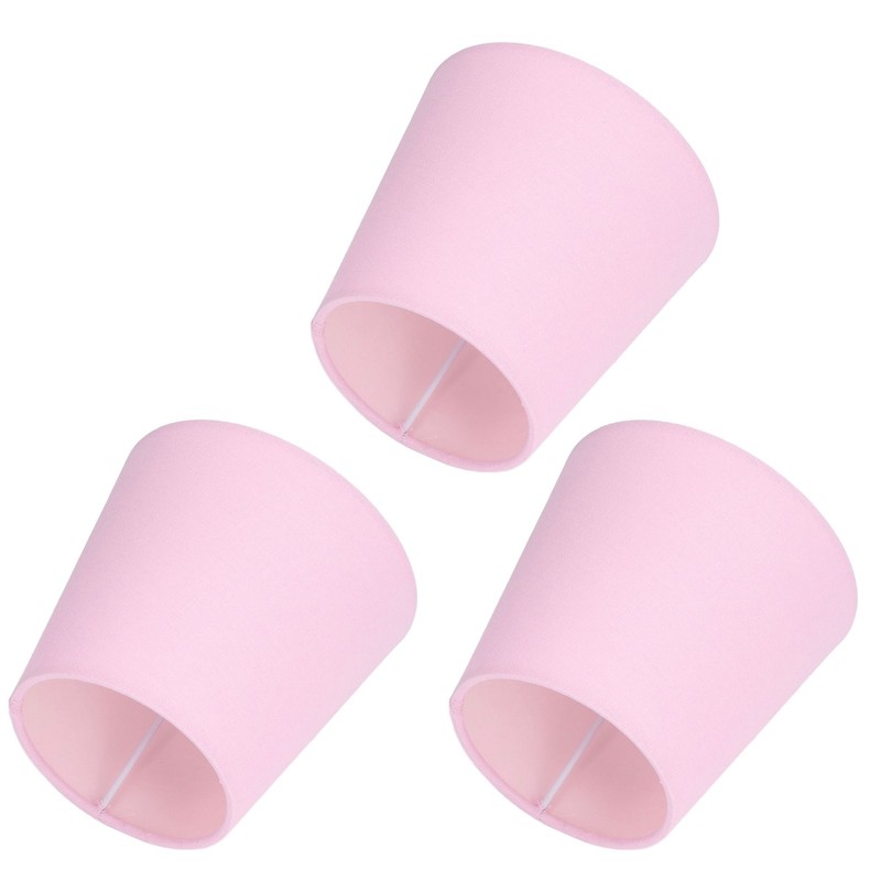 3PCS E14 Lampshade Fabric Ceiling Lamp Shade Exquisite Pink Wall