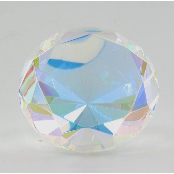 1 X Multi Color Prism Glass Diamond Shaped Paper Weight