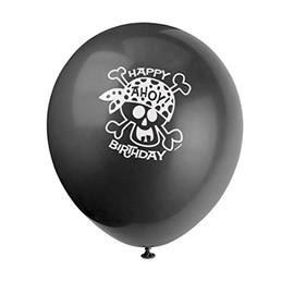 Unique Party 40505 - 12" Latex Pirate Party Birthday Balloons, Pack of 8