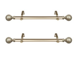 RUDI 1" Evelyne Side Curtain Rod, 12-20 inch (Set of 2), Light Gold