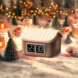 WILIT Alarm Clock with Touch Night Light,Fairy House-Shaped Digital Alarm Clock,Sleep Training,Sunrise Wake-Up Light,Snooze,Timer,Birthday Gifts for Kids，Teens，Adults