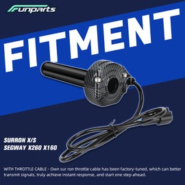 Funparts Motorcycle Throttle Assembly for Surron Sur Ron LBX Electric Dirt Bike, Dirt Bike Throttle for SX500 Imitation Carbon Fiber,with Throttle Cable