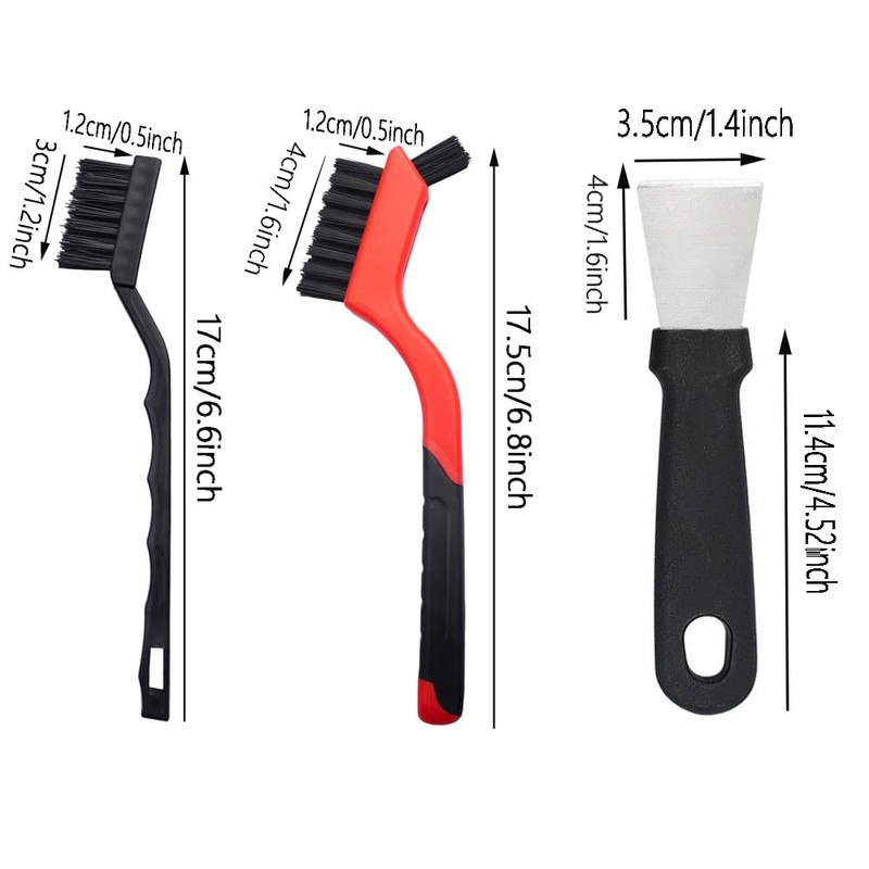 6 Pcs Wire Brush Set , Stainless Steel/Brass/Nylon/Bristle Brushes for