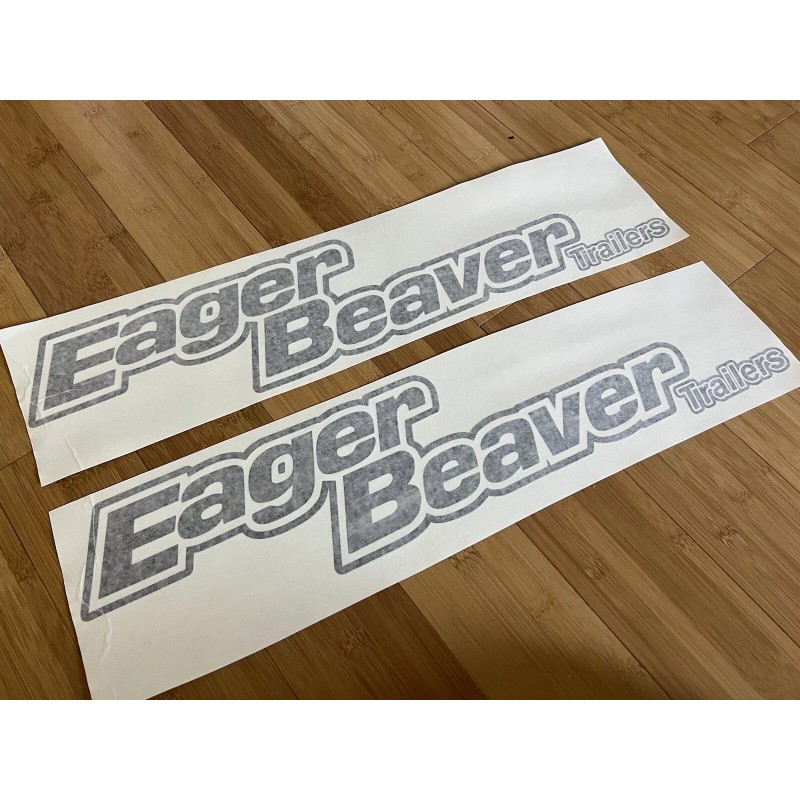 Eager Beaver Trailers Replacement Stickers 24”(Set Of 2) Black Decals