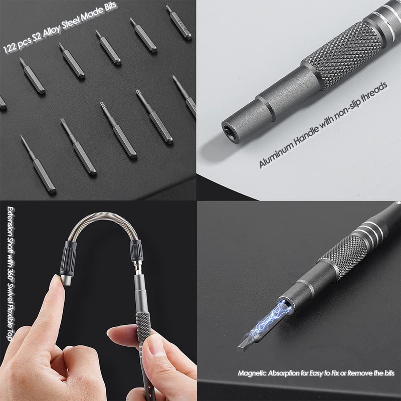 Precision Screwdriver Set Cylinder Organizing Case 128pcs in 1 Case