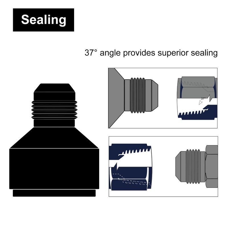 VehiMata 10AN Female to 8AN Male Flare Reducer Fitting Adapter