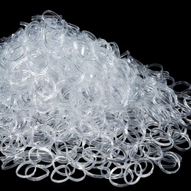 TsMADDTs Clear Rubber Bands, 1500 pcs Small Hair Rubber Bands No Damage for Braid Hairs, Elastics Hair Ties for Girls (1.3mm x 20mm)