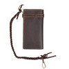 shuainiu Men's genuine leather folding chain wallet, retro wallet (Coffee)