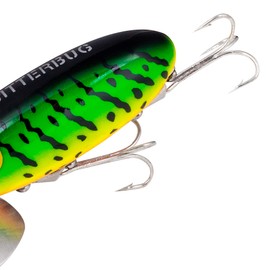 Arbogast Jitterbug Topwater Bass Fishing Lure - Excellent for Night Fishing, Fire Tiger, G630 (2 in, 1/4 oz)