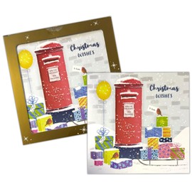 Pack Of 10 Christmas Greeting Card Joy & Season's Greetings10 Square Cards Random Design