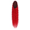 BALINGHAIR Deep Wave Ponytail Extension for Women 24 Inch Red