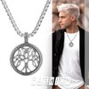OIDEA Men's Necklace with Tree of Life Circle Pendant, O