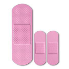 Bandage Band Aid Decal Sticker (3 Pack) 1-9 x 3 Inch and 2-5 x 1.67 Inch - Perfect Funny Coverup for Any Ouchy, Boo-Boo or Blimish (Pink)