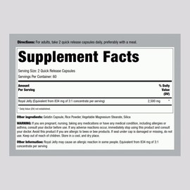 Piping Rock Royal Jelly Capsules | 2500mg | 120 Pills | Supplement for Women and Men | Non-GMO, Gluten Free