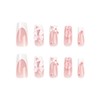 COCDLAN Press on Nails Medium Long Rhinestone Pink Fake Nails