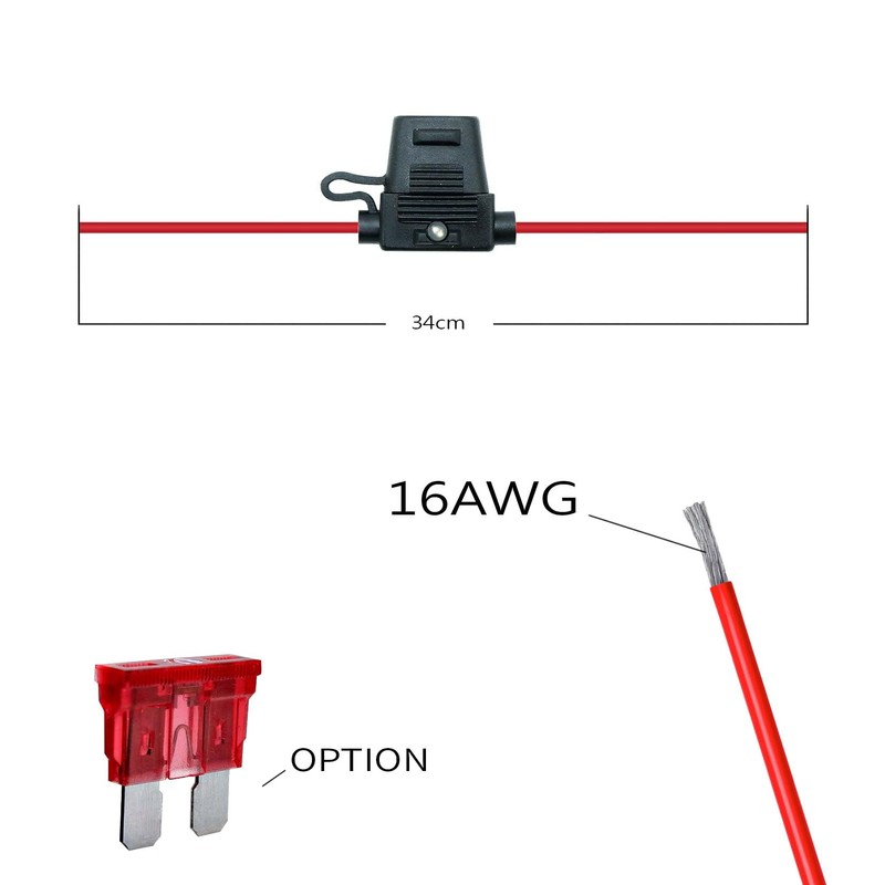 Waterproof in-line ATO/ATC LED Fuse Holder,12 AWG for Automotive, Marine（5