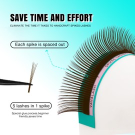 VAVALASH Brown 5D Flower Spikes Lashes,Premade Flora Spikes Lash Extensions,Brown Wispy Eyelash Extensions,Professional Salon Use(Brown-Spikes-5D-Flower-0.07-D-8-15mm)
