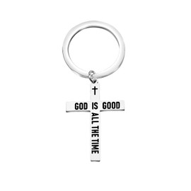 Schlüsselanhänger mit christlichem Kreuz, religiöse Schrift, Bibelvers, religiöser Schmuck, christliches Geschenk, All the Time K UK