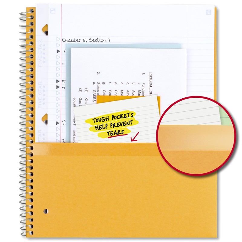 Five Star Spiral Notebook + Study App, 5 Subject, College