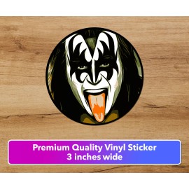 Bumper KISS Sticker Gene Simmons Face Car Bumper Sticker Decal 3 inch FREE SHIPPING