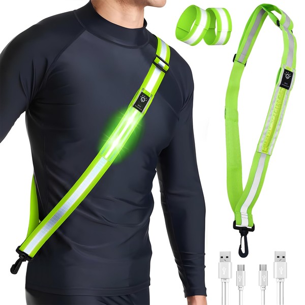 Yeelan Running Light Jogging with Reflectors Belt, LED Running Lamp,