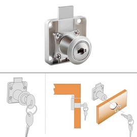 KiKiHong 2 Pack Drawer Lock, Furniture Lock, Cupboard Lock, Cylinder Cam Security Lock for Cupboard Drawer, with Keys-Zinc Alloy