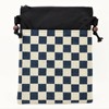 Whole Round Shoulder Bag Pochette Checkered Made in Japan Navy