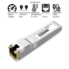 OPSTRAN 10GBASE-T SFP+ to RJ45 Copper Transceiver Module Compatible with Dell SFP-10G-T Dell Force10 GP-10GSFP-T 10G SFP+ 30m Cat6a/7
