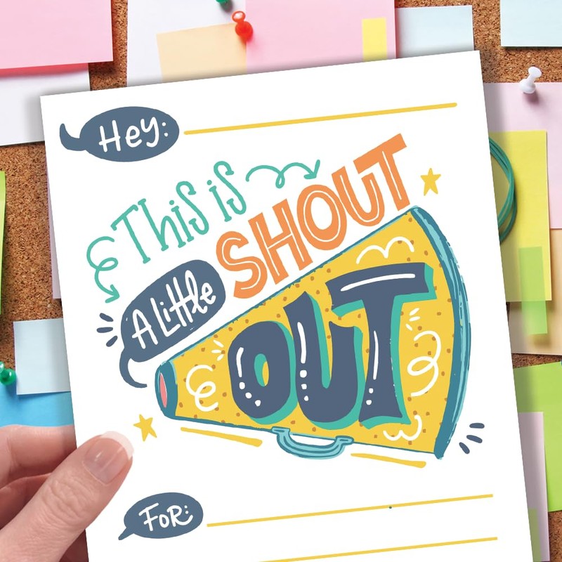 Kudos Shout Out Cards for Teachers, Students, and Employee Appreciation