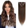 Rich Choices Clip-In Real Hair Extensions, Pack of 8, 20