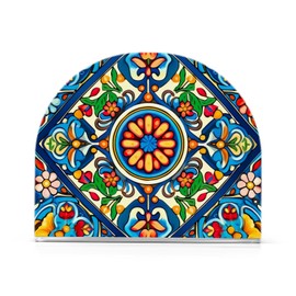 SDMKA Colorful Mexican Style Napkin Holder, 1 Pack Acrylic Napkin Dispenser, Modern Decorative Accessory for Table, Kitchen, Countertop