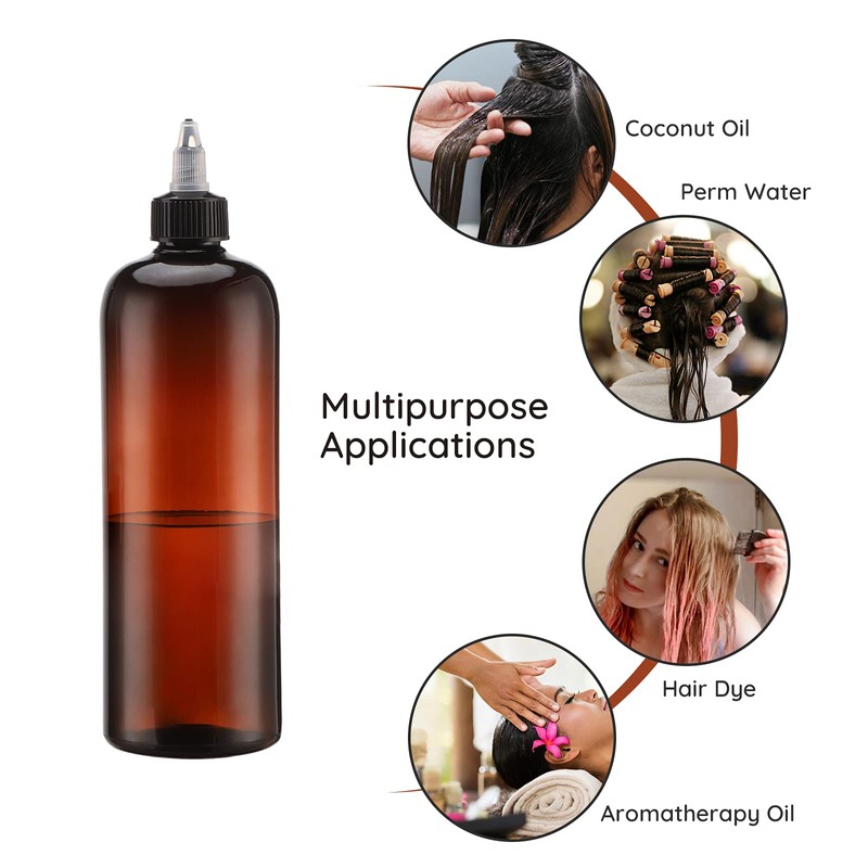 2 Gel Squeeze Bottles, Segbeauty 16.9 oz Amber Squeeze Bottles,