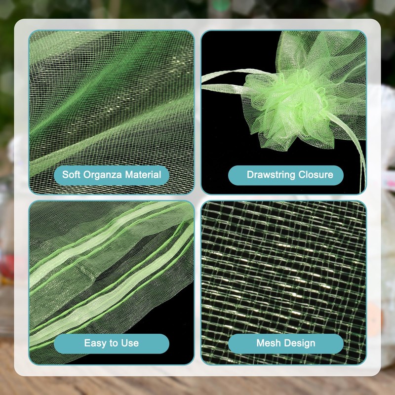 uxcell 100 Pcs Gold Organza Bags 4 x 6 Inch