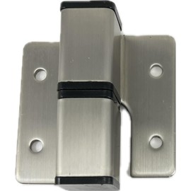 Harris Hardware TP8410-B Stainless Steel Surface Mounted Gravity Activated Self Closing Hinge for Toilet Partion Door #4 Satin Finish, 1 Pair Left in, Right Out