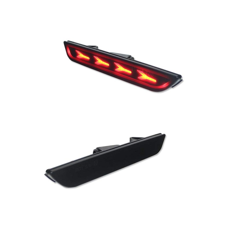 JDMTECH Smoked Lens Red LED Lamps Rear Bumper Side Marker