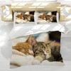 JEFFEL Cat Bedding Set 135 x 200 cm, Animal Motif,