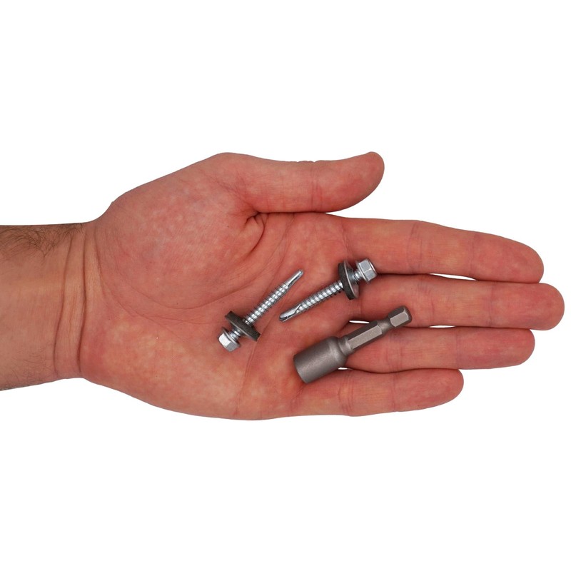 SKIR'CO Pack of 100 Galvanised Roofing Screws 5.5 x 38