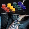 BAMTTOO Tattoo Ink Cups With Storage Box Ink Caps For