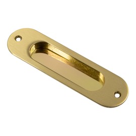 Gedotec Shell Handle Sliding Door Inlet Handle Oval Sliding Door Handle Recessed - 3665C | 121 x 33 mm | Furniture Handle Antique Brass Gold Look Polished for Inlet | 1 Piece - Door Handle Vintage