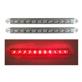 LONG HAUL 16" Clear Red LED | Slim Low Profile Surface Mount | Stop Turn Tail Lights | Trailer Truck
