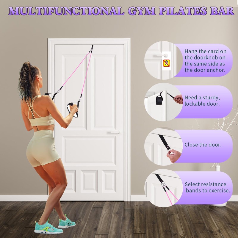 Bbtops Pilates Bar Kit with Resistance Bands,Pilates Flexbands Kit Exercise