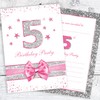 Olivia Samuel 20 x 5th Birthday Party Invitations from Pink
