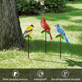YNGFIL 3 Pack Birds Metal Decorative Garden Stakes - 20 Inch Shaker Patio Decor Art and Rust Resistant Metal Garden Decor for Indoor and Outdoor Decor - Perfect for Patio and Lawn Ornaments