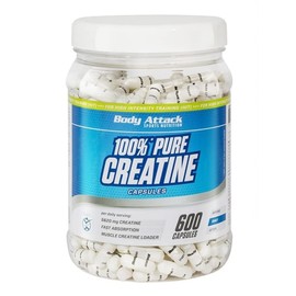 Body Attack 100 Pure Creatine Capsules, 240 Capsules, 1 Pack (1 x 221g) 31737