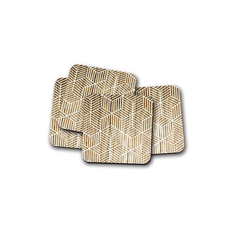 Silver Kangaroo Geometric Pattern Coasters - set of 4 drinks