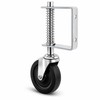 4-Inch Spring-Loaded Gate Caster Wheel with 360° Swivel, Rubber Tire