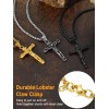 U7 Men Crucifix Cross Pendant with Chain Baptism Christian 22inch,