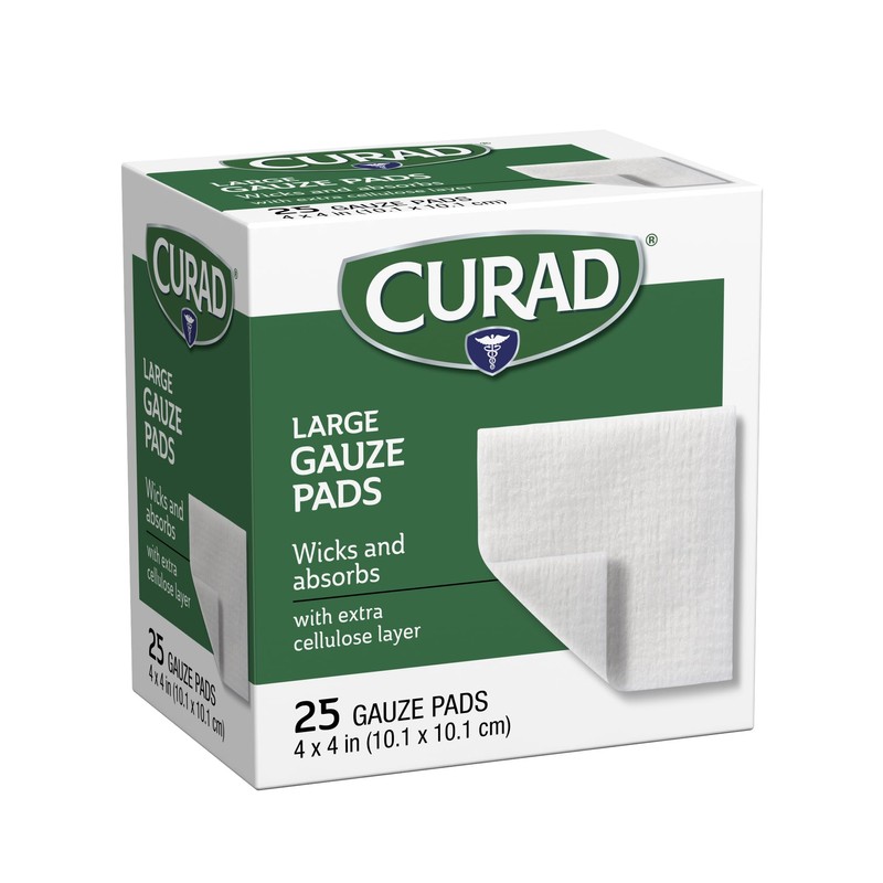 Curad Pro-Gauze Sterile Pads, 4" x, 4", 25 Count (Packaging