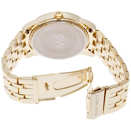 Nine West Women's Quartz Watch with Gold Dial Analogue Display and Gold Alloy Bracelet NW/1578CHGB