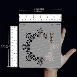 CrafTreat Doily Mandala Stencils for Painting on Wood, Canvas, Paper, Fabric, Floor, Wall and Tiles, Octagonal Doily, 6 x 6 inches, Reusable DIY Art and Craft Stencils,